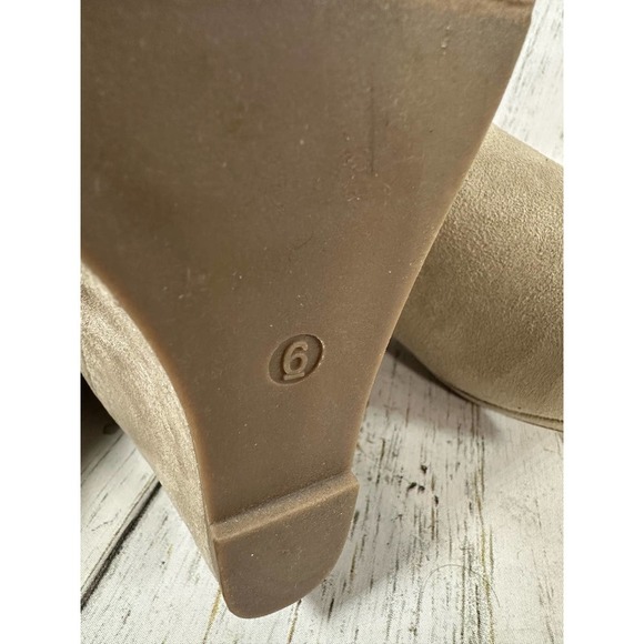 Journee Collection JC women's Ella wedge ankle boots side zip stone size 6 - Picture 3 of 5